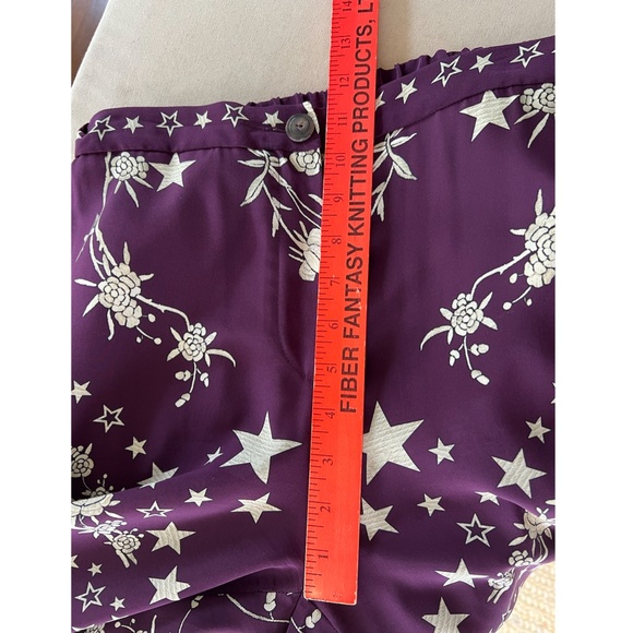 ROBERTO CAVALLI Stars, Birds and Flowers Print Silk Palazzo Pants - 38/S - Picture 12 of 15